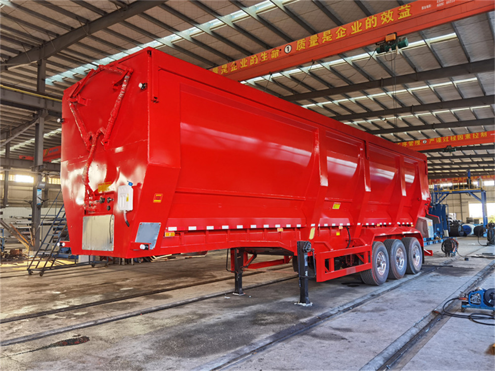 單胎5立柱UV型大廂HLV9405ZLS-履帶式傳送帶自卸半掛車(chē)